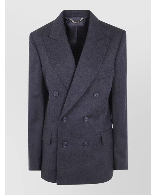 Victoria Beckham Blue Beatrice Tailored Double Breasted Jacket