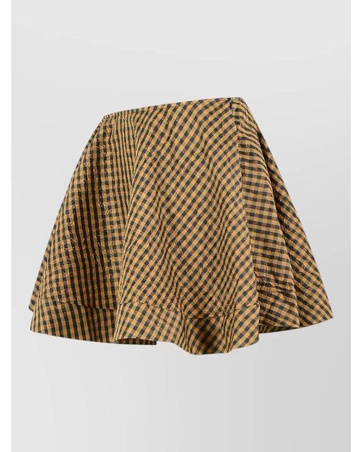 Ganni Natural Pleated Skirt