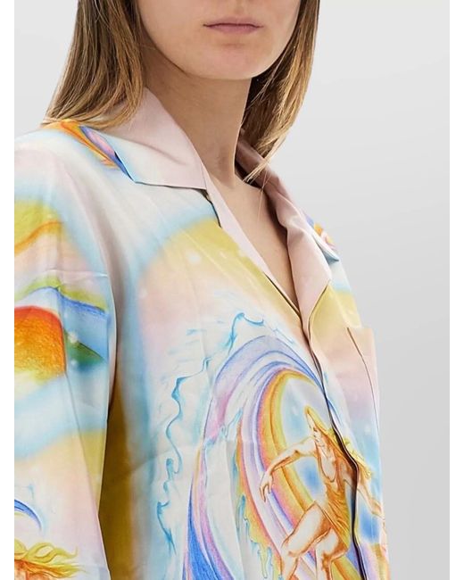 Casablanca Gray Silk Printed Shirt