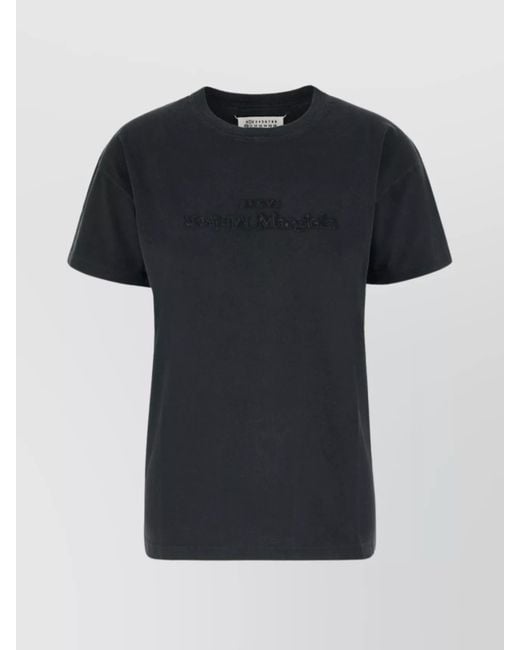 Maison Margiela Black Ribbed Cotton Loose-Fit T-Shirt