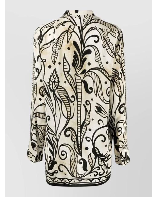 F.R.S For Restless Sleepers White Silk Shirt Band Collar Buttoned Cuffs