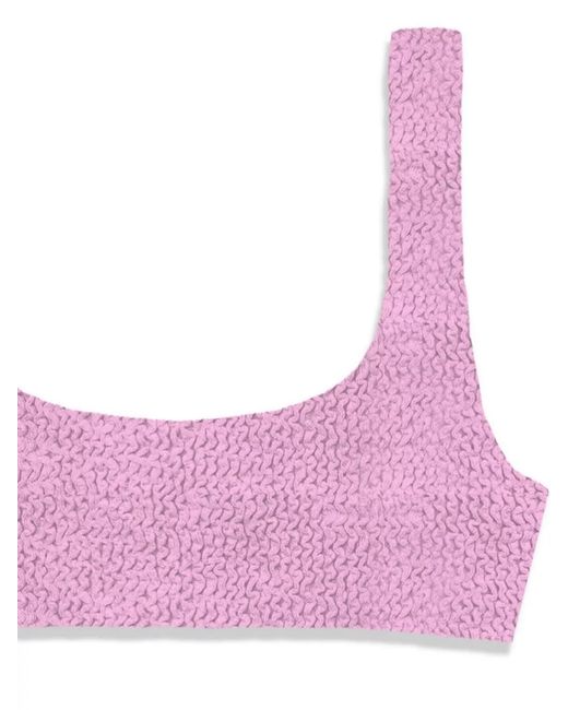 Mc2 Saint Barth Pink Crinkle Bralette Bikini Top
