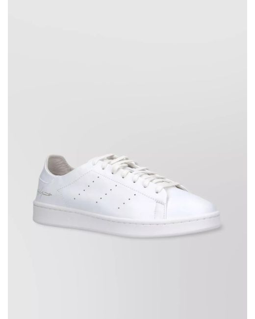 Y-3 White Low Top Sneakers With Perforated Silhouette