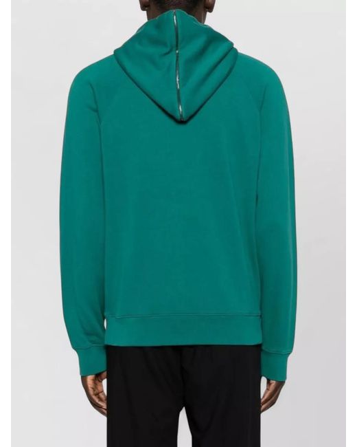 KENZO Green Cotton Graphic-Print Drawstring Hoodie for men