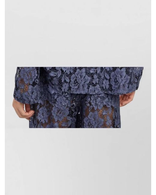 FEDERICA TOSI Blue Lace Long-Sleeve Shirt