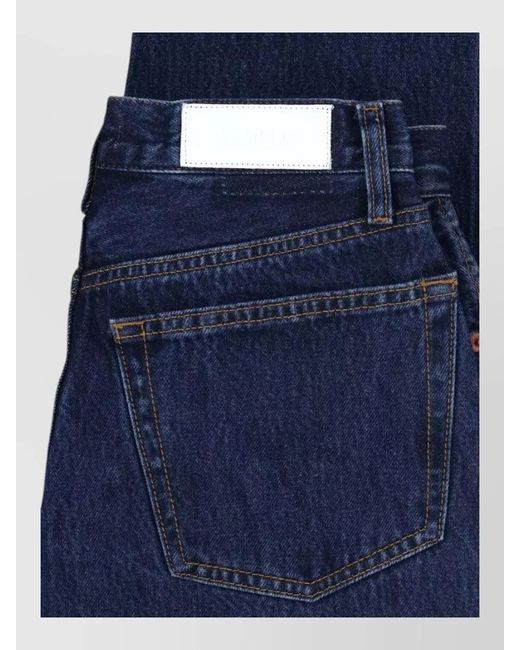 Re/done Blue High-Rise Straight-Leg Jeans