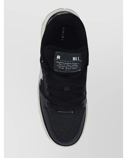 Amiri Blue Calfskin Color Block Low-Top Sneakers for men