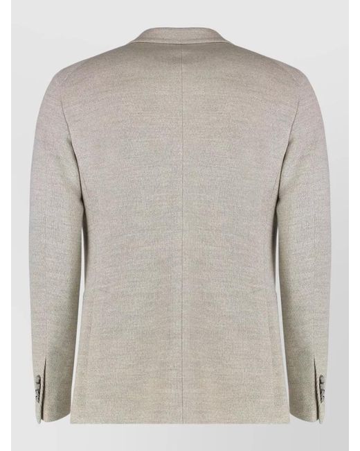 Tagliatore Natural Single Breasted Wool Blend Notch Lapel Jacket for men