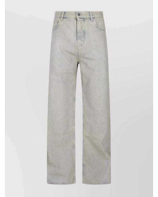 Amiri Gray Cotton Wide-Leg Jeans for men