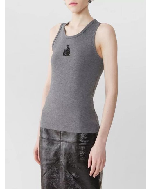 Lanvin Gray Sleeveless Cotton Top