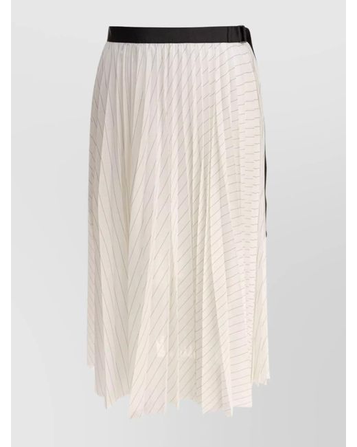Sacai Natural Pleated Skirt
