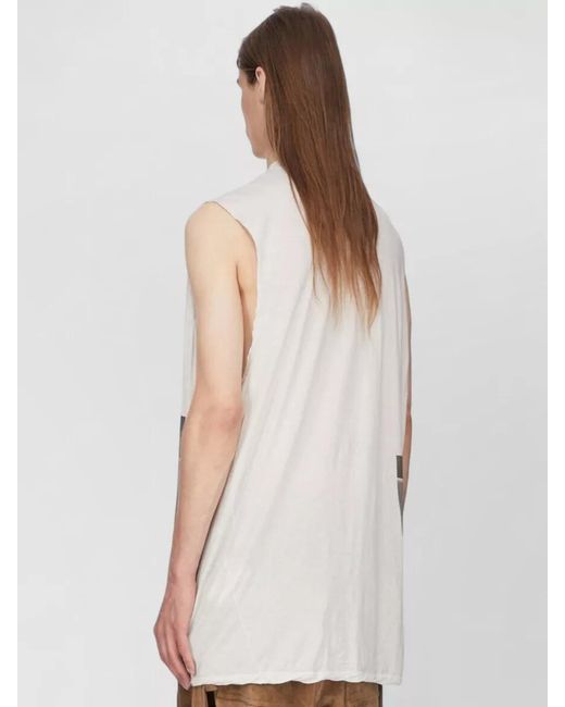 Rick Owens White Jumbo Graphic Tank Top Raw Edges for men