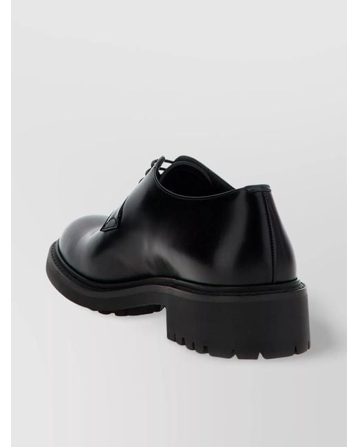 Saint Laurent Black Leather Lace-Up Shoes for men