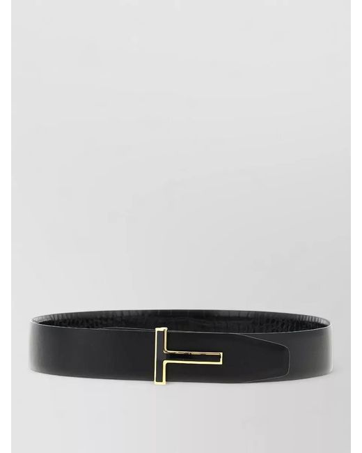 Tom Ford Gray Leather Reversible Belt for men