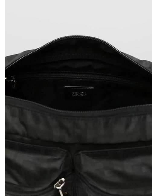 Fendi Black Technical Fabric Belt Bag for men
