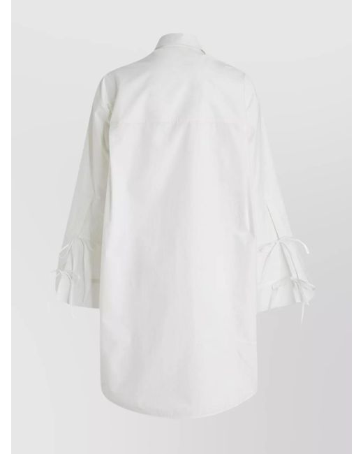 Palm Angels White Cotton Shirt Midi Dress