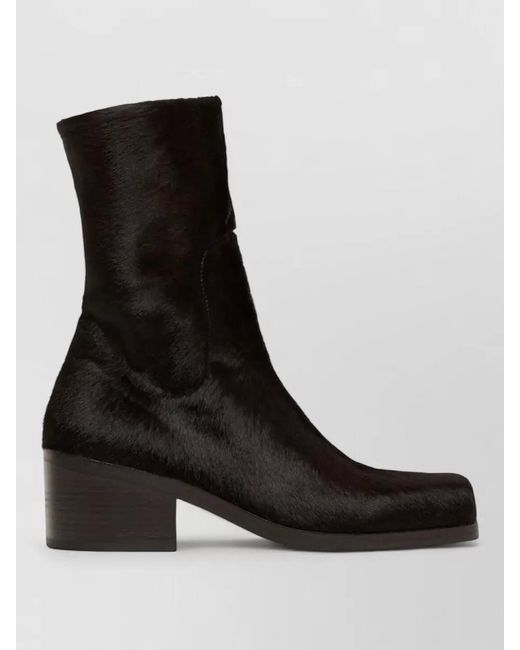 Marsèll Black Cassello Square Toe Block Heel Boots