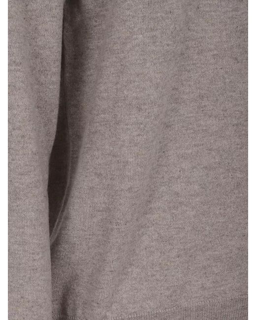 Ballantyne Gray Cashmere High Neck Half Zip Sweater for men