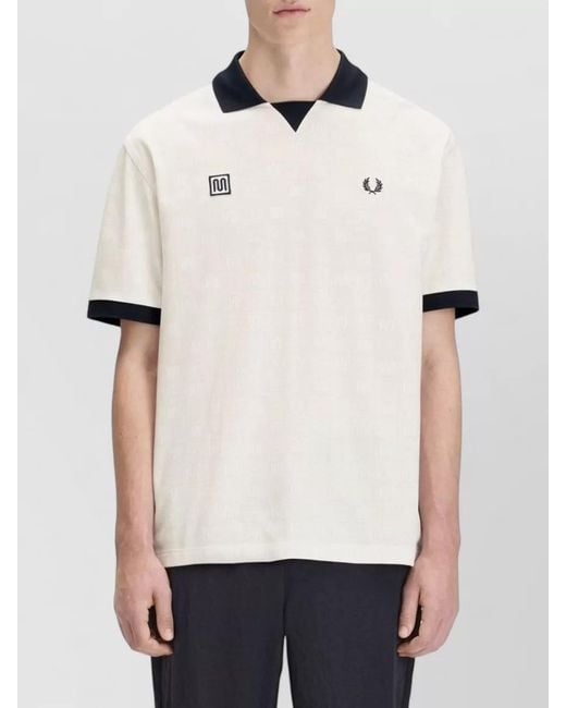 Fred Perry Natural Contrast Collar Short Sleeve Casual Top for men