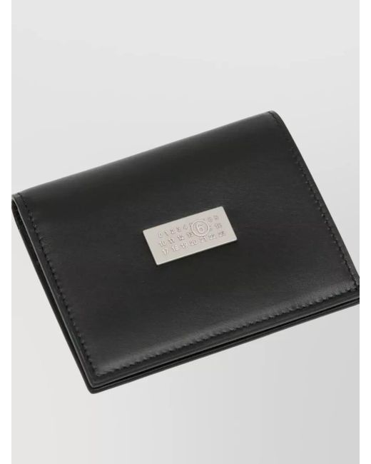 MM6 by Maison Margiela Black Leather Bifold Wallet for men