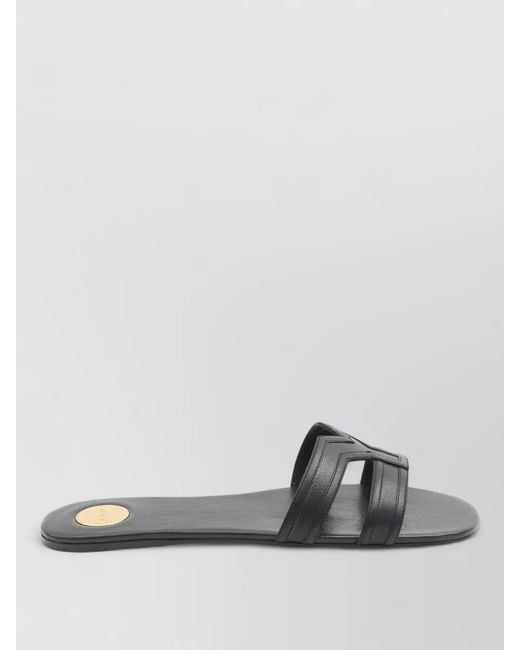 Saint Laurent Gray Leather Slides