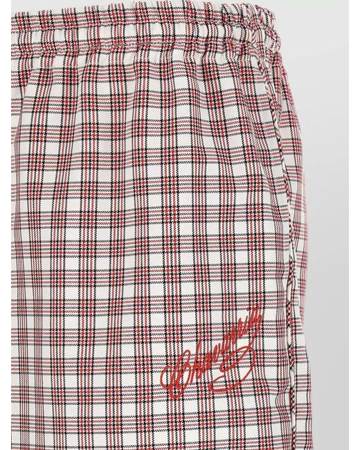 Willy Chavarria Multicolor Checked Wide-Leg Tailored Shorts for men