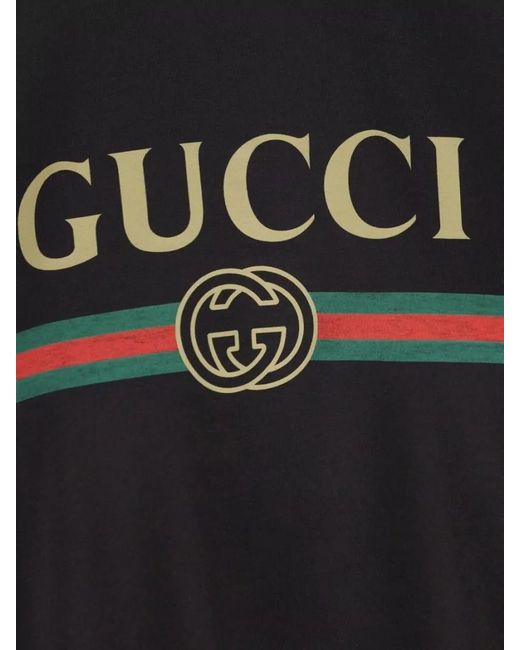 Gucci Black Silk Cotton Logo-Print Jersey T-Shirt