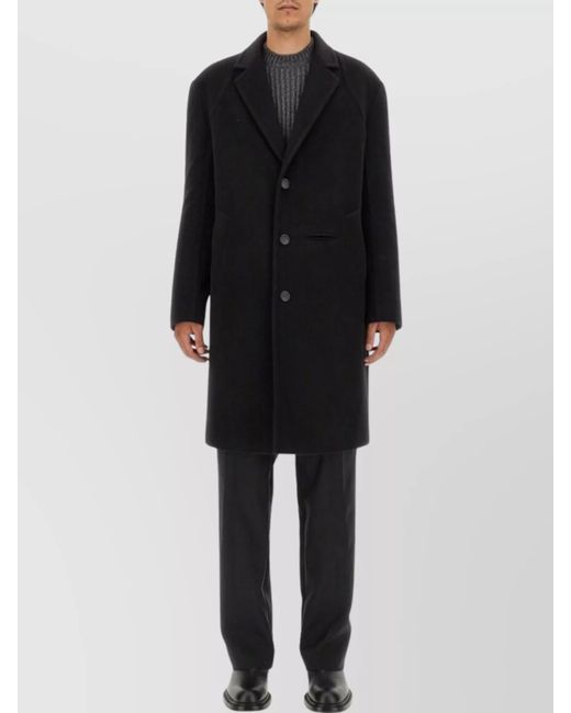 McQueen Black Cashmere Single-Breasted Coat for men