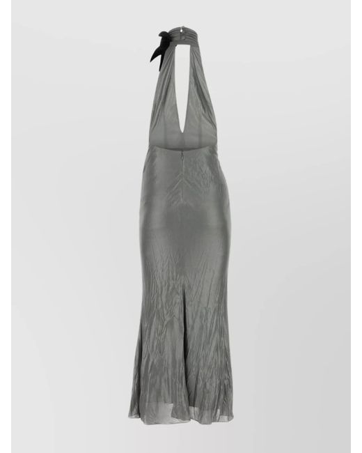 Alessandra Rich Gray Viscose Midi Dress