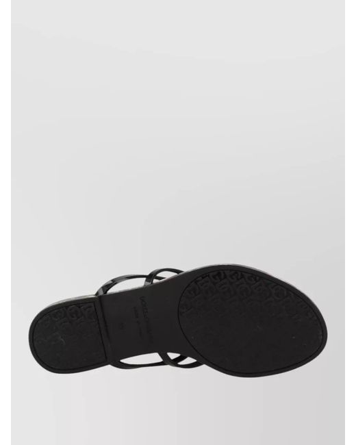 Dolce & Gabbana Gray Logo Slide Sandals