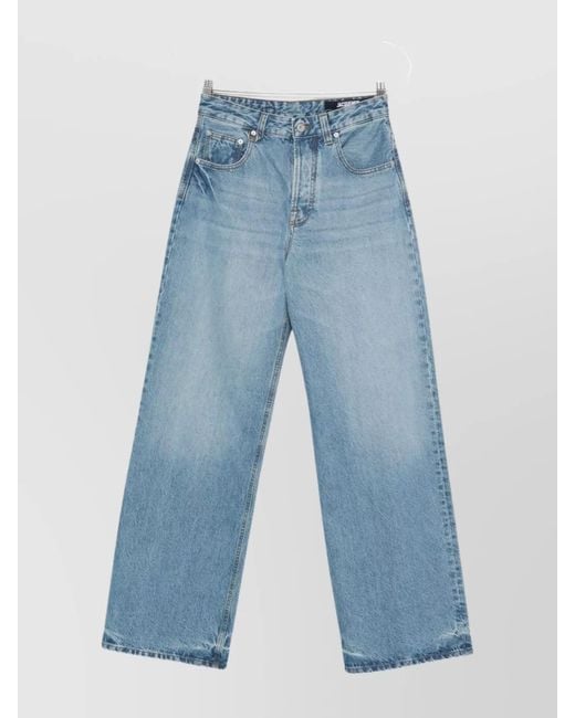 Jacquemus Blue Denim High-Rise Wide-Leg Jeans