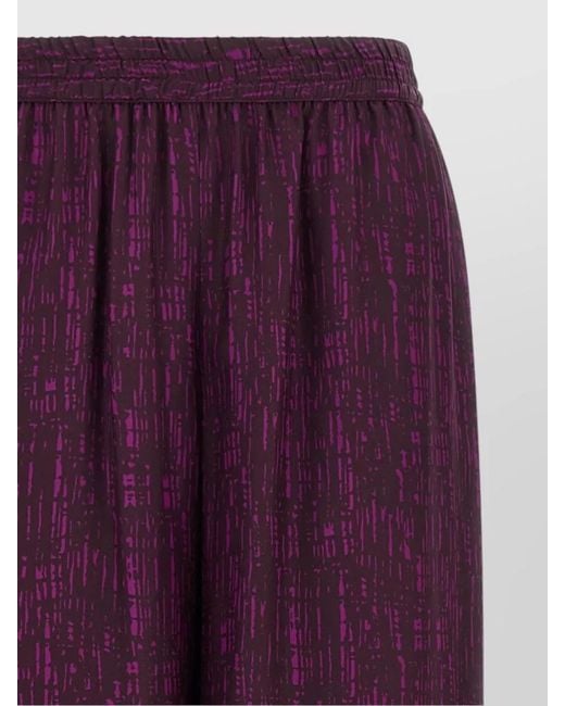 Gianluca Capannolo Purple Claudia Lounge Pants Abstract Pattern Wide Leg