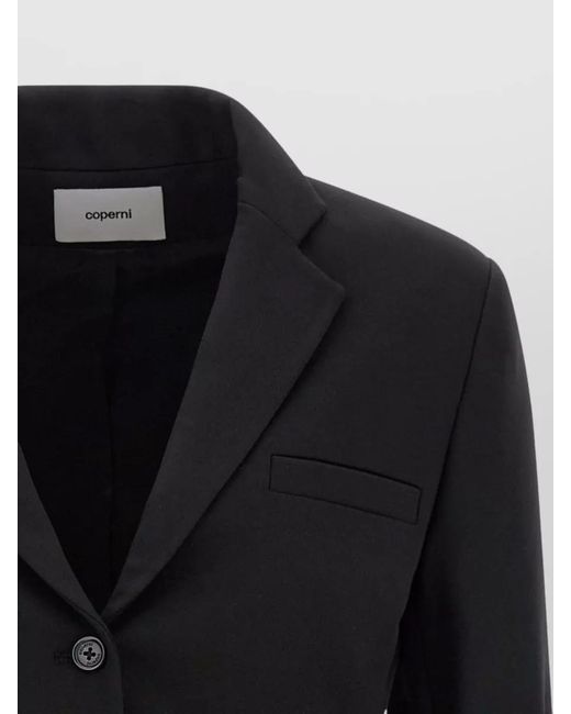 Coperni Black Cropped Blazer Jacket Long Sleeves Buckle Strap