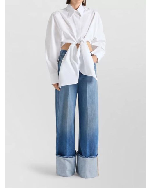 Givenchy Blue Denim Wide-Leg Jeans
