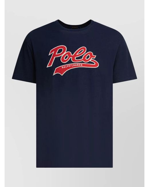 Polo Ralph Lauren Blue Logo T Shirt Crew Neck Short Sleeves for men
