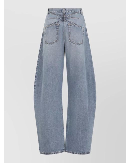 Alaïa Blue High-Rise Wide-Leg Denim Jeans