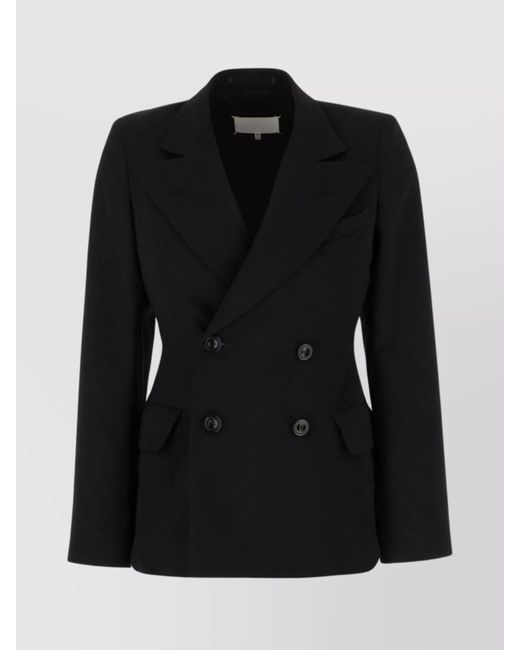 Maison Margiela Black Wool Double-Breasted Blazer