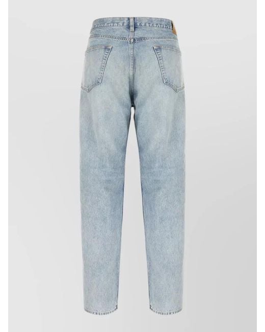 Saint Laurent Blue Denim Trousers Faded Wash Five Pocket Design for men