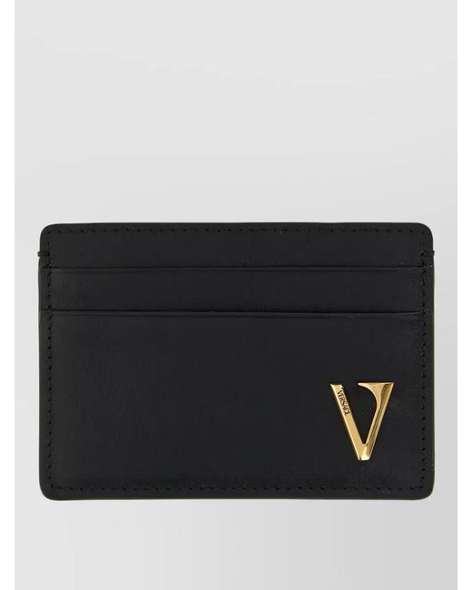 Versace Black Leather Cardholder for men