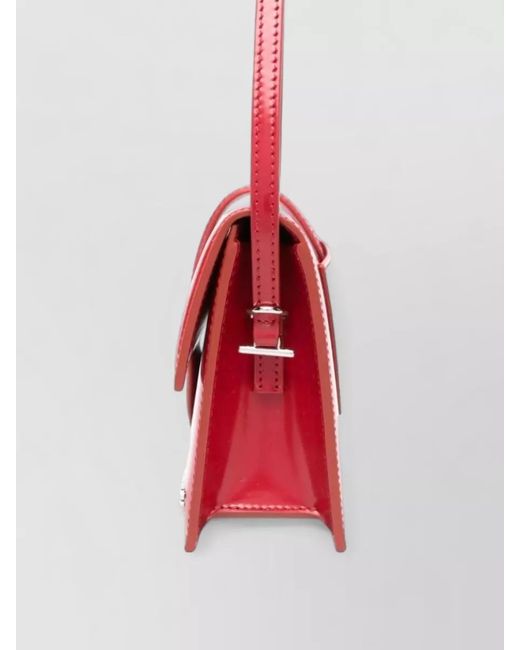 Jacquemus Red Le Bambino Calf Leather Shoulder Bag