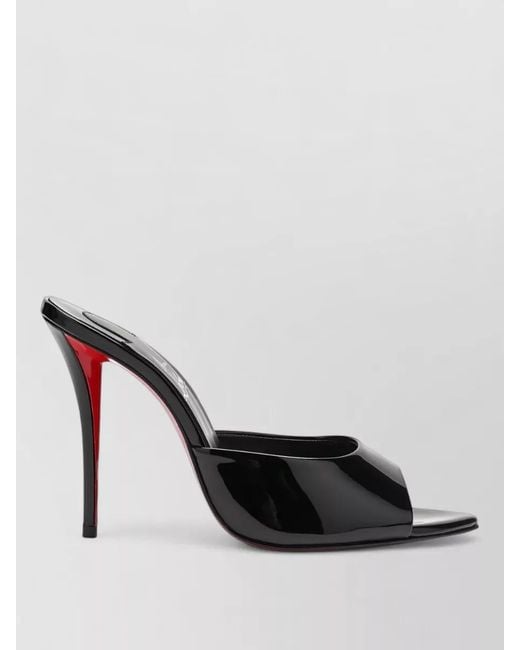 Christian Louboutin Multicolor Miss Z Patent Leather Peep Toe Mules