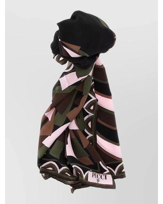 Emilio Pucci White Silk Printed Scarf