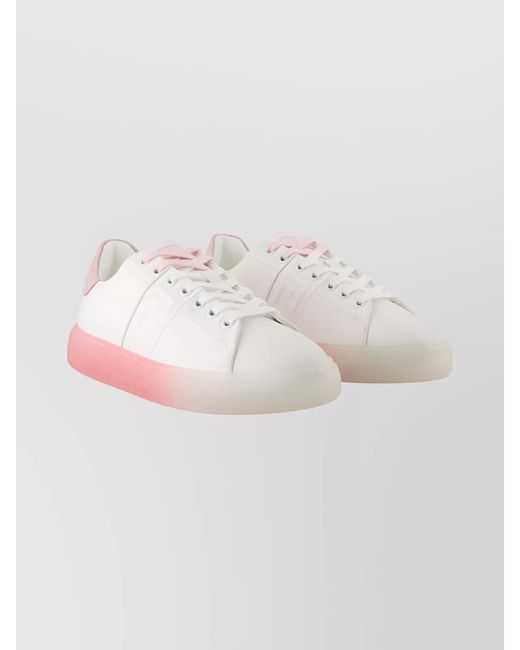 Versace Pink Calfskin Low-Top Sneakers