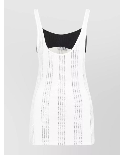 The Attico White Cotton Ribbed Jersey Tank Top