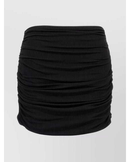 Tory Burch Black Ruched High-Rise Stretch-Jersey Mini Skirt