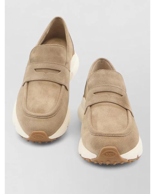 Tod's Natural Calfskin Loafers