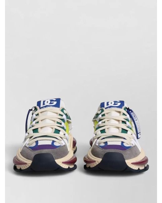 Dolce & Gabbana Multicolor Leather Low-Top Sneakers for men