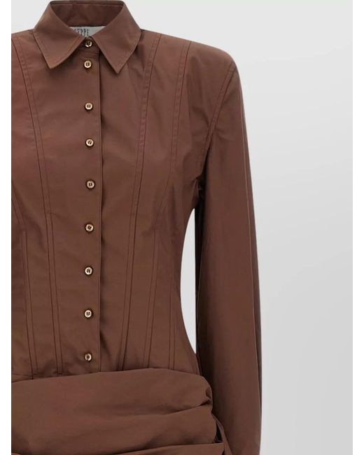GIUSEPPE DI MORABITO Brown Cotton Shirt Mini Dress