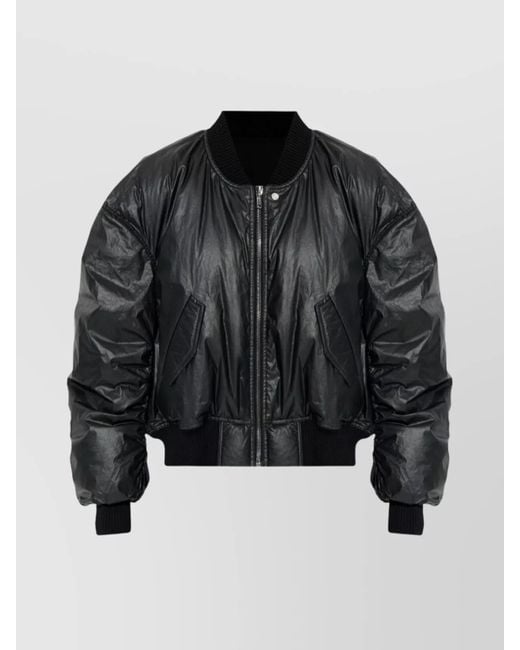 Rick Owens Black Bomber Jackets