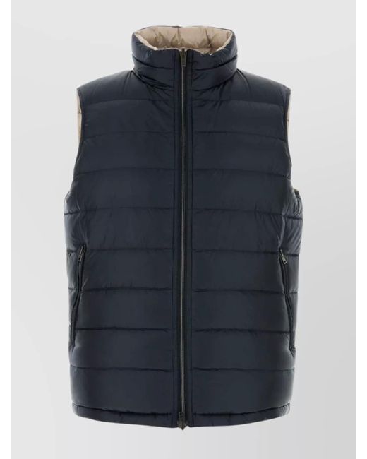 Herno Blue Padded Sleeveless Down Jacket With High Neck for men